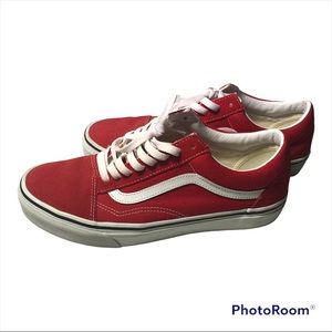 Mens VANS old school size 9.5 red and white